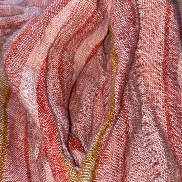 DREW for Anthropologie, Red Nat Dobby, Striped, Drawstring Linen Dress - Picture 9 of 15